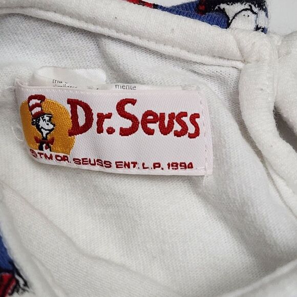 Girls Dr. Seuss Cat in the Hat Vintage 1994 Alphabet ABC Collared Dress Size 6-7 - Picture 7 of 11